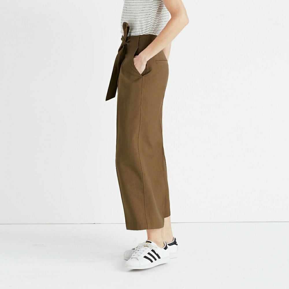 Madewell mitford tie-front wide-leg pants NEW